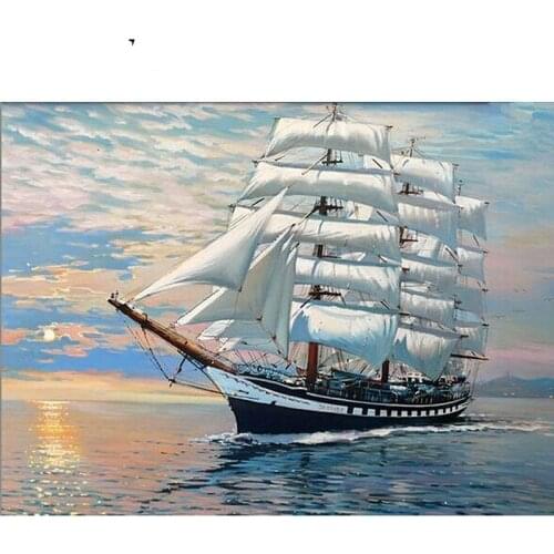 Lonely Boat Paintings By Numbers DIY Pictures Oil Coloring By Numbers Set Gift Drawing By Numbers Canvas Decor New Arrivals