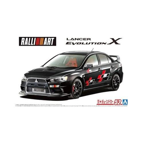 1/24 AOSHIMA plastic assembly car model toy Mitsubishi RALLIART LANCER EVOLUTION X 2007 adult collection DIY assembly KIT #05987