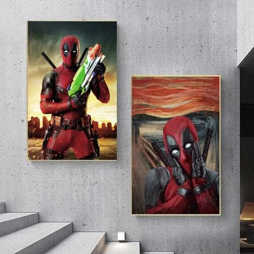 Marvel Watercolor Superhero Canvas Painting Funny Figure Posters and Prints Wall Art Pictures for Living Home Room Decoration