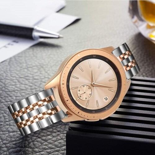 Business Metal Strap for Samsung Galaxy Watch 3 Bands 45mm 41mm 22mm Stainless Steel Watch Belt for Galaxy Watch 46mm/Gear S3