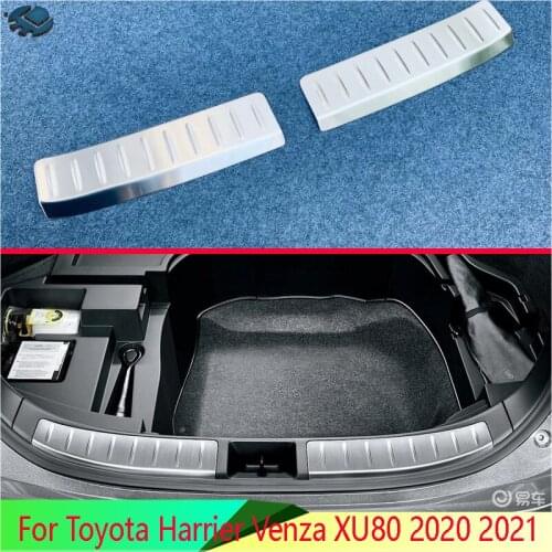 For Toyota Harrier Venza XU80 2020 2021 Stainless Steel Rear Trunk Scuff Plate Door Sill Cover Molding Garnish