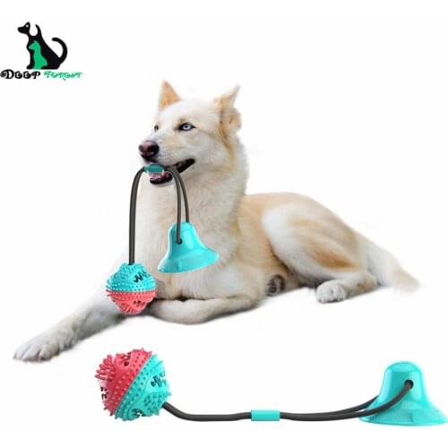 New Interactive Pet Dog Suction Cup TPR Ball Toys Pet Molar Bite Dog Toys Rubber Safe Chew Ball Cleaning Teeth Toy DT-003