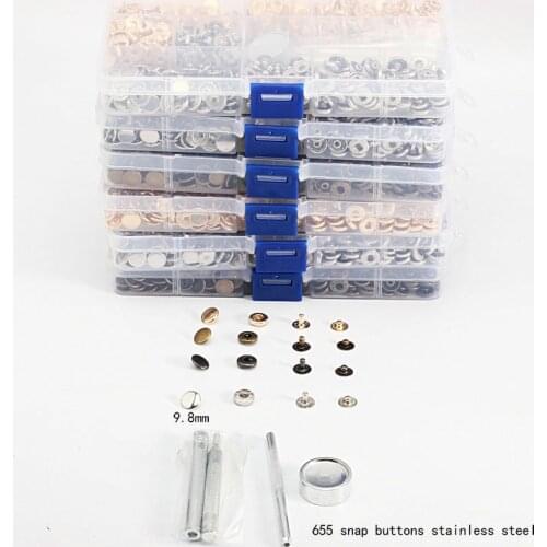 NEW 655 Stainless steel snap buttons 10mm metal combined button Factory outlet price Garment accessories
