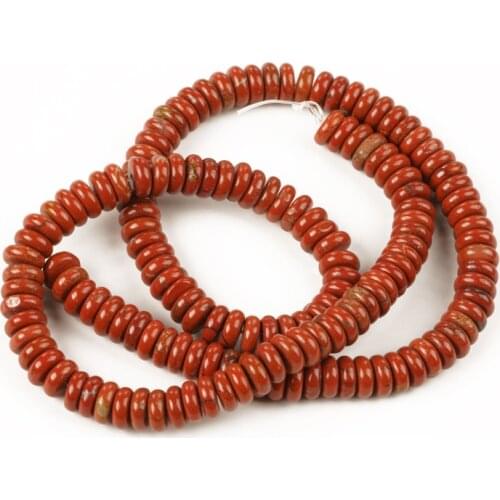 Bulk Wholesale 3-8 3-10 2-6mm Redstone Flat Round Bead Loose Natural Stone Beads for Jewelry Making Accessories Bracelet DIY