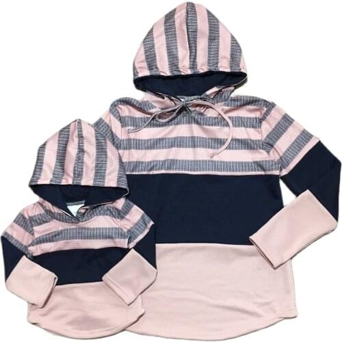 Girlymax Fall/ Baby Girls Children Clothes Mommy &Me Stripe Hoodie Top Boutique Set Kids Clothing