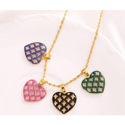 Bangrui Vintage Hollow out Heart Pendants Necklaces Earrings For Women Gold New Design Wedding Jewelry Sets Girlfriend Gifts