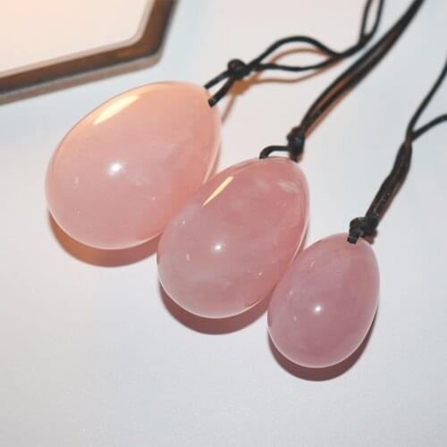 Rose Quartz Egg Set Vaginal Tightening Love Egg Kegel Exerciser Natural Stone Crystal Wand Feminine Hygiene kegel ball