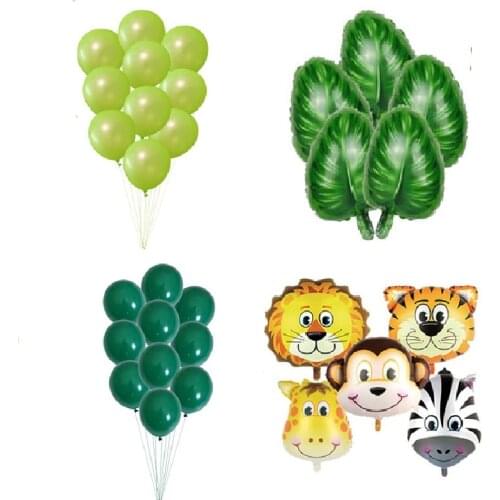 Jungle Animal Lion Cow Zebra Elephant Monkey Foil Balloon Zoo Safari Farm Theme Birthday Party Decoration Kids Baby Shower Decor