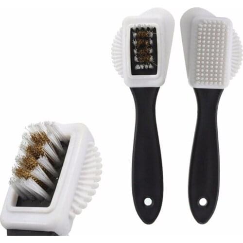 1Pcs 3 Side Black Cleaning Brush For Suede Nubuck Boot Shoes S Shape Shoe Cleaner