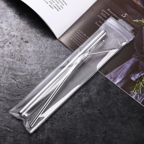1 Set 304 Steel Straw With Cleaner Brush Reusable Coffee Straws Straw 21.5 Straw Straws Drinking Metal Drinking S K0A3