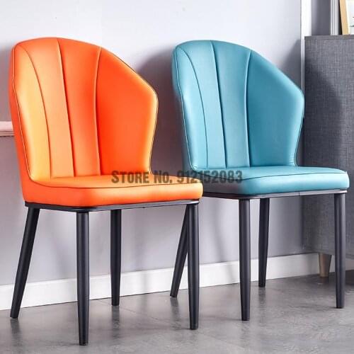 Nordic style home dining chair modern minimalist restaurant backrest stool makeup desk chair hotel light luxury wrought iron cha