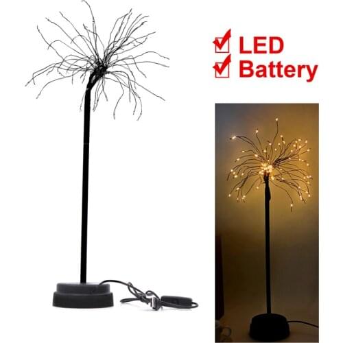 LED Fairy Night Light USB Battery Operated LED Christmas Tree Dandelion Firework Copper Wire String Light Room Lighting Decors
