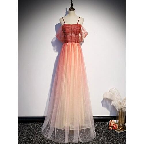 2021 Robe De Soiree A-Line Orange Red Evening Dresses Long Dress Formal Dress Vestido De Festa Sexy Sweetheart Evening Dress