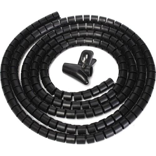 1m 10mm Cable Spiral Wrap clip Tidy Cord Wire Banding Loom Storage Organizer PC TV Tool 1pc 3 Color