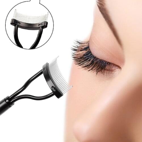 1PC Eyelash Curler Beauty Eyebrow Dual-Comb Stainless Steel Brush Eyelash Extension Mascara Curl Beauty Makeup Cosmetic Tool