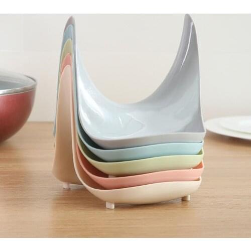 2Pcs U-type Pot Lid Rack Multifunction Chopping Board Pan Lid Holder Stable Plastic Household Spoon Pan Lid Holder for Kitchen