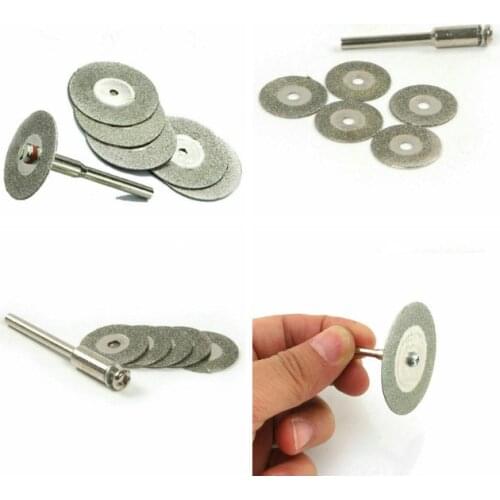 5pcs 22mm Mini Diamond Coated Cutting Wheels Saw Blades Disc + 1pcs Mandrel , For Mini Drill Power Tools