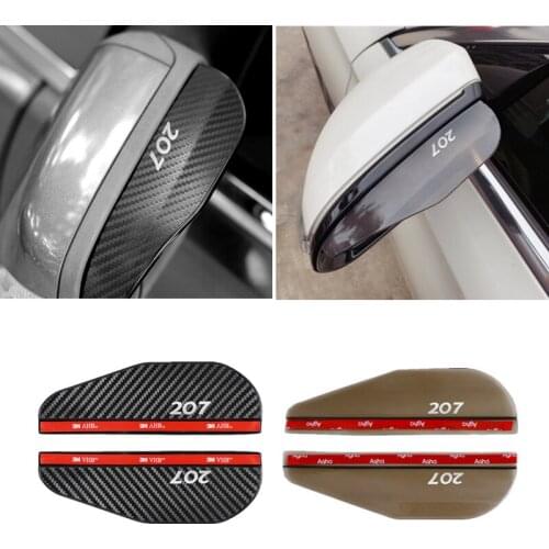 Car Side Rear View Mirror Rain Eyebrow Visor Rain Shield Shade Cover for Peugeot 207 Accessories