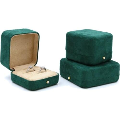 Green Velvet Jewelry Package Box Available Rings Bangles Studs Earrings Pendants Jewelry Organizer Storage Gift Box Wholesale
