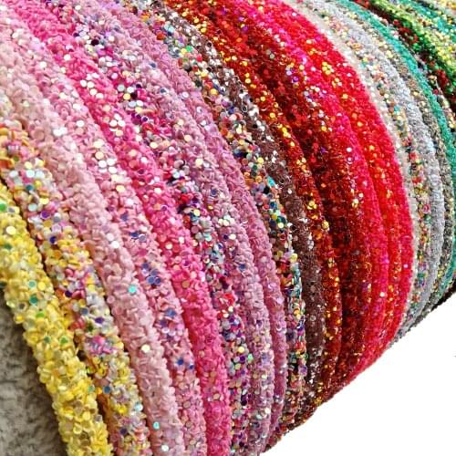 Shimmer Chunky Glitter Hair Accessories Hairbands Headbands Solid Color for Children Kids Party Daily Decorations Supply
