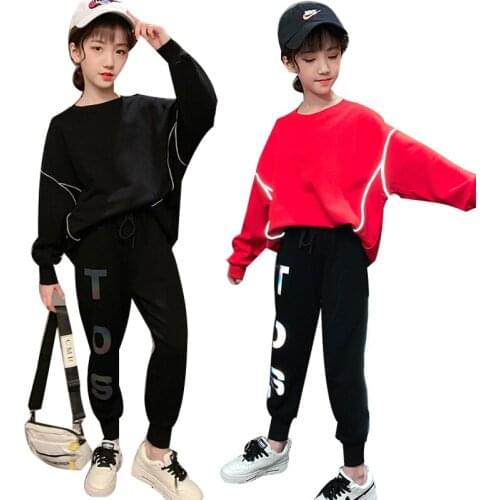 Baby Girls Teens Clothes Child Reflective Sweatshirt Pants Christmas Halloween Sets 4 5 6 7 8 9 10 11 12 Years kids sports suits
