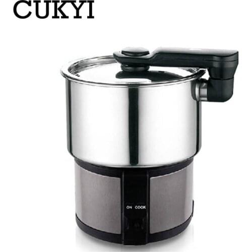 CUKYI 450W 110~120V/220~240V Double-voltage Traveling Cooker Stainless Steel Portable Electric Food Warmer with Universal Plug