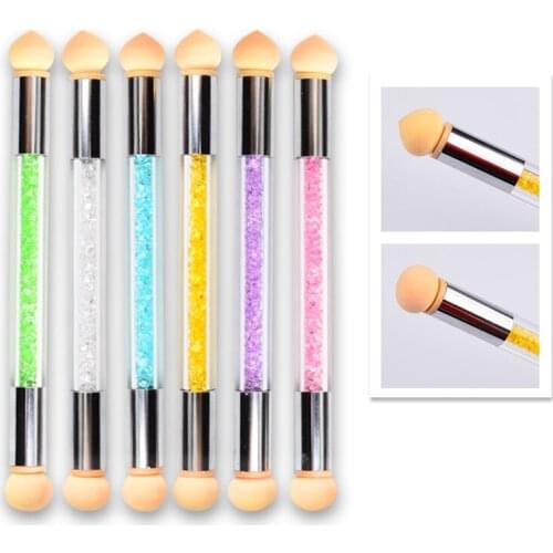 1 Pcs Hot UV Gel Painting Nail Gradient Brush Pen Double-ended Acrylic Nail Art Sponge Glitter Powder Picking Manicure Tool