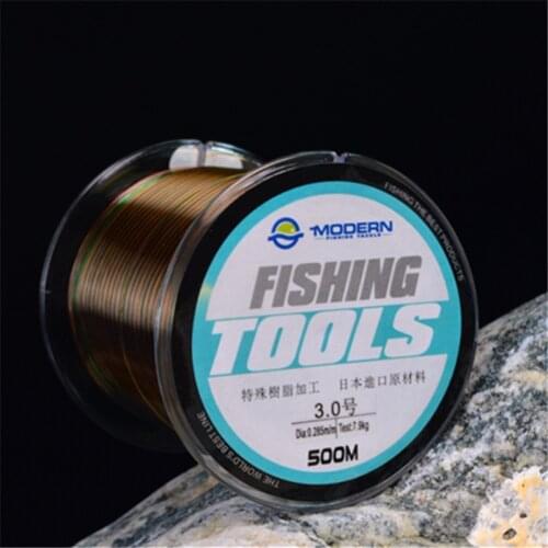 Modern fluorocarbon Colorful fishing line 500 meters wear-resistant nylon line boat sea fishing line