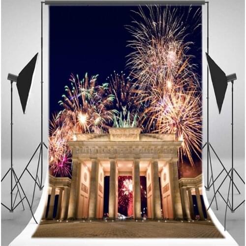 Photography Backdrop European Building Fancy Fireworks