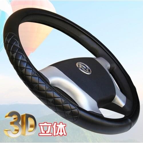 PU Leather Auto Steering Wheel Cover Bus Truck Car For Diameters 36 38 40 42 45 47 50 CM 3D Non-slip Wear-resistant Car Styling