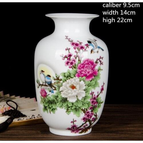Chinese ceramic small vase Handmade delicate and transparent texture Living room home fashion craft decoration WSHYUFEI