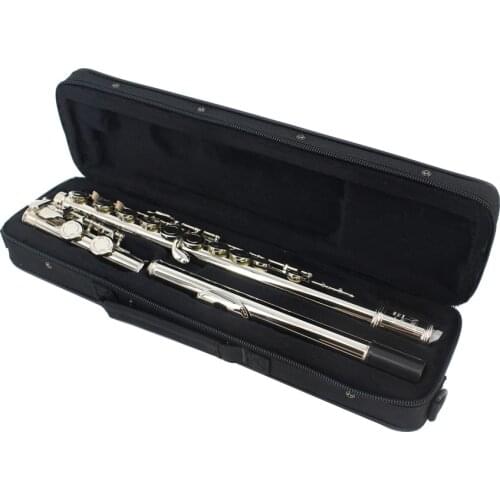 16 Holes Key of C Flute Cupronickel Nickel Plated Flauta Woodwind Music Instrument Dizi with Case Cleaning Cloth Stick Screwdriv