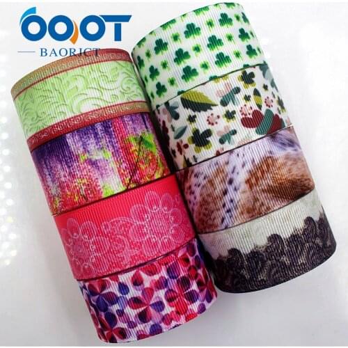 1'' 25mm flowers Printed grosgrain ribbon, DIY handmade Hair accessories Material wedding gift wrap,Party decoration 1712083