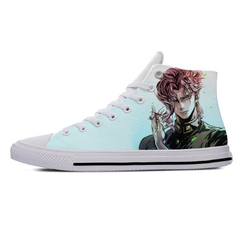 Anime Jojo Bizarre Adventure Noriaki Kakyoin Cool Casual Cloth Shoes High Top Lightweight Breathable 3D Print Men Women Sneakers