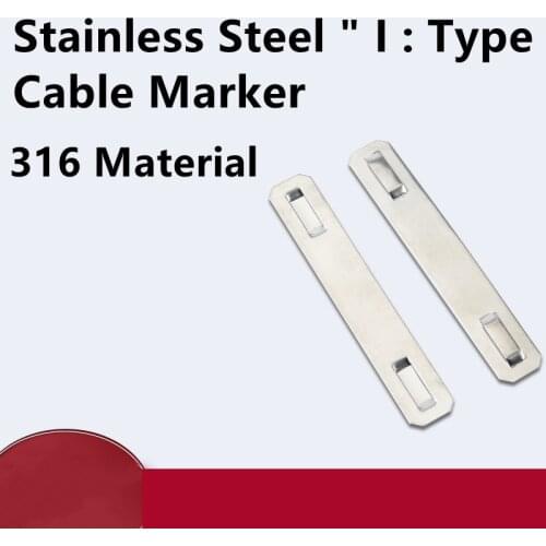 Stainless Steel cable tie Marker, I series Size: 11.5x70 MM, Material: 316