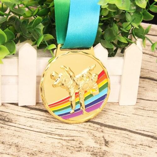 Zinc alloy Taekwondo medal sports competitions school sports medal sports gold silver bronze medal free print