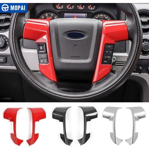 MOAPI Interior Mouldings for Ford F150 2009+ Car Steering Wheel Decoration Cover for Ford F150 Raptor 2009-2014 Car Accesories