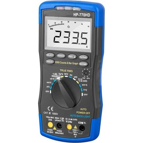 N HP-770HD Digital Multimeter Auto Range True RMS AC DC Voltage Frequency Capacitance Resistance Tester Electrical Tools