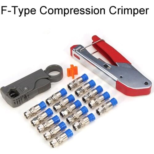 Multifunction Cable Manual Crimping Tool Set Kit For F-Type Connector RG58 RG59 RG6 Coax Cable Crimper With Compression Plier