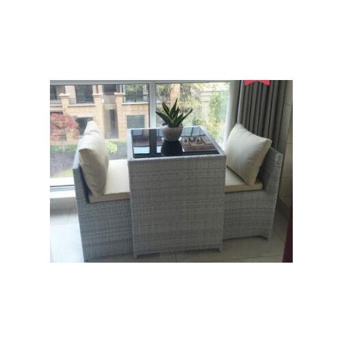 Freeshipping Outdoor Rattan Sofa Table Sets Balcony Villa Outdoor PU Rattan Table and Chairs Sets
