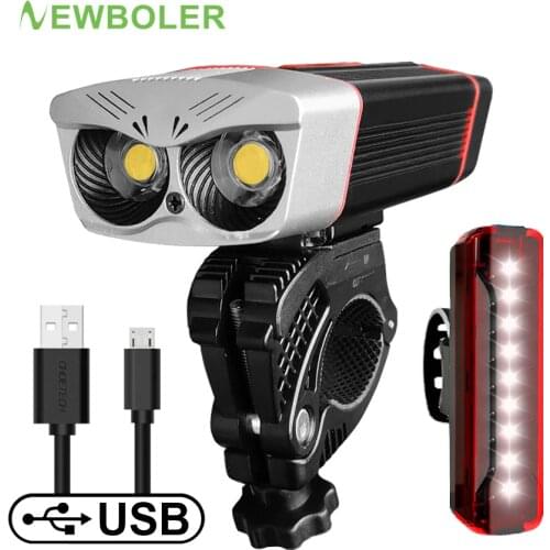 NEWBOLER 2400 Lumen Bike Light LED Headlight Bicycle Lamp USB Rechargeable 5200mAh MTB Bicycle Light Flashlight Bike Accessories