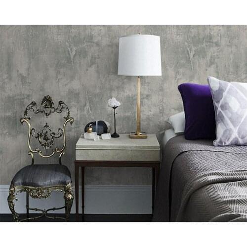 Beibehang European retro non-woven imitation cement wall wallpaper living room bedroom TV background wall plain 3d wallpaper