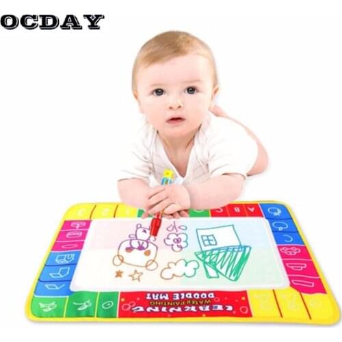 OCDAY Baby Kids Water Drawing Board with Magic Pen Doodle Painting Picture Water Drawing Play Mat Drawing Toys for Children Gift