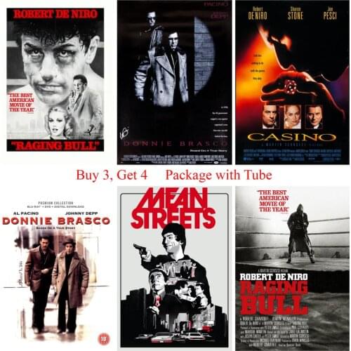 Posters Movie CASINO MEAN STREET RAGING BULL DONNIE BRASCO White Coated Paper Prints Clear Image Home Decoration Livingroom