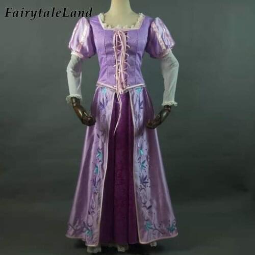 Halloween Carnival Party Gown Flynn Rider Princess Costume Cosplay Purple Dress Embroidery Birthday Party Outfit Custom Made