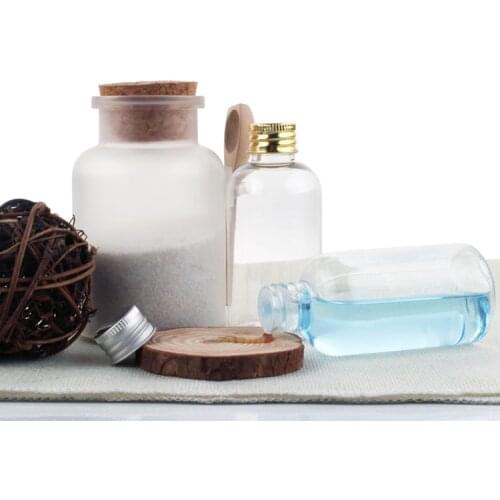 75ml Transparent Aluminum Cap Plastic Bottle Cosmetics High-end Emulsion Bottle Shower Gel Shampoo Bottle 20PCS/LOT