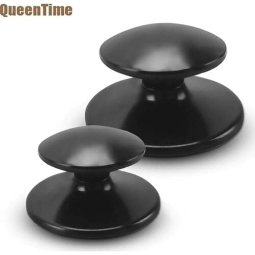 QueenTime 2PCS Pot Lid Knob Kitchen Replacement Knob For Pot Lid Black Pan Cover Handle Plastic Cookware Accessories Universal