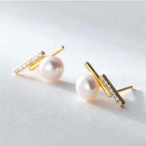 925 Silver Pearl Beads Stud Earrings Setting Base Diy Jewelry Making Findings&Components