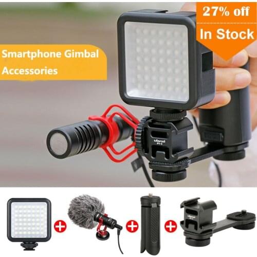 Smartphone Vlogging Kit Tripod for Zhiyun Smooth 4 Q/DJI OM 4/OSMO Mobile 2/Feiyu Vimble 2 Microphone LED Video Light Vlog kit