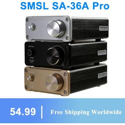 SMSL SA-36A Pro 20WX2 TDA7492PE Hifi Stereo Class D Amplifier with 15V Power adapter
